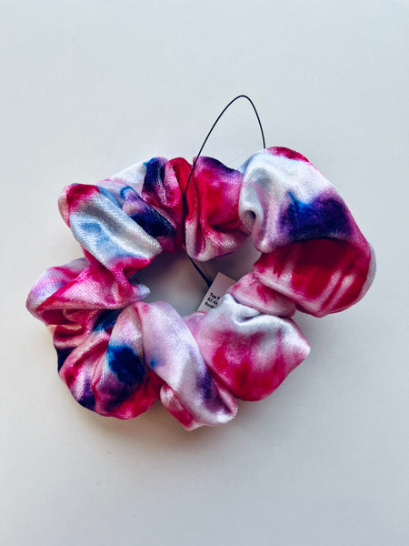 tie dye velvet scrunchie