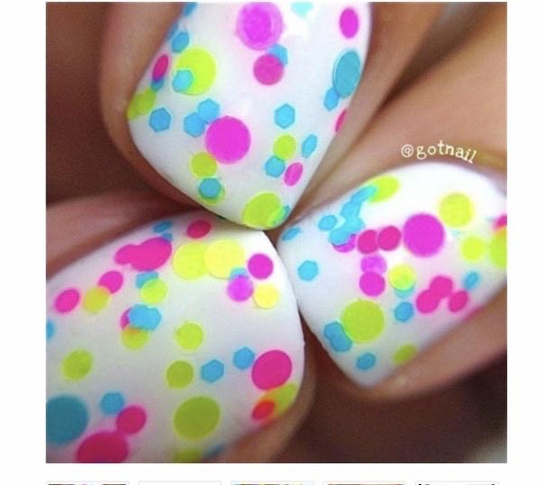 polka dot glitter nail polish collection
