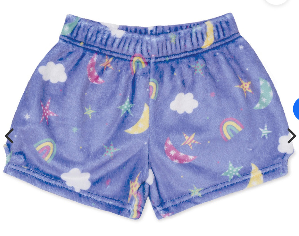 sleepover stars fuzzie shorts