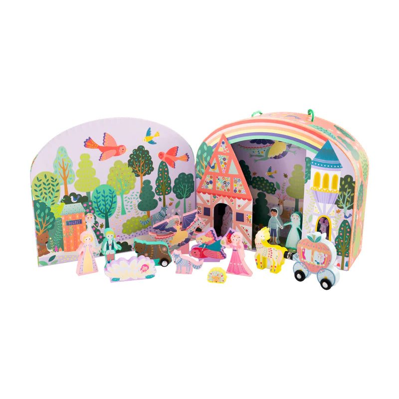 fairy tale playbox with wooden pieces
