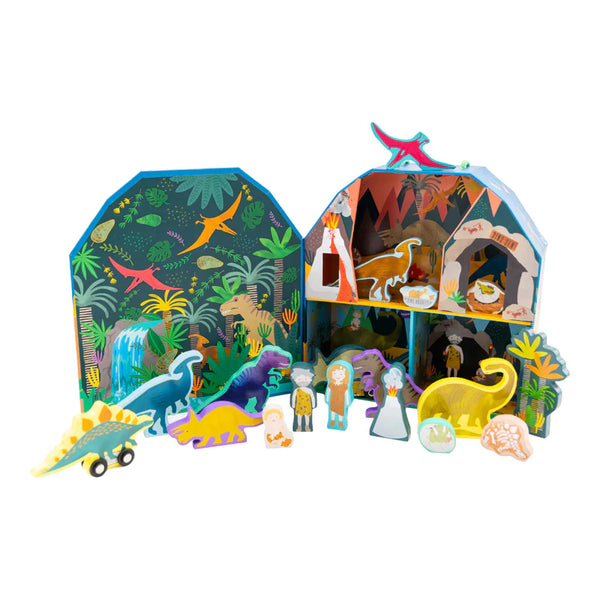 dino playbox with wood pieces