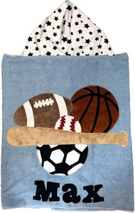 boogie baby hooded toddler towel with appliqué