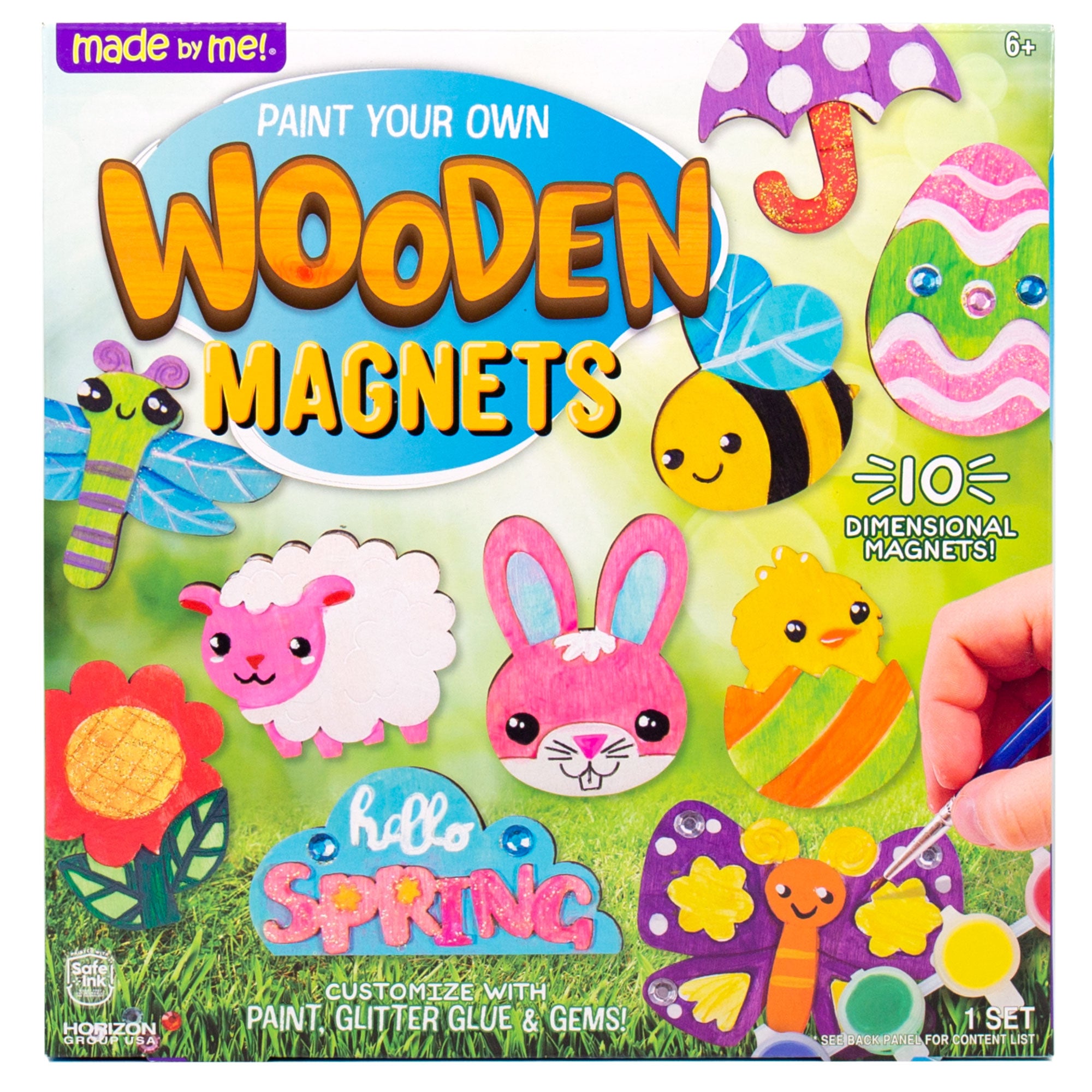 pyo wooden magnets - hello spring