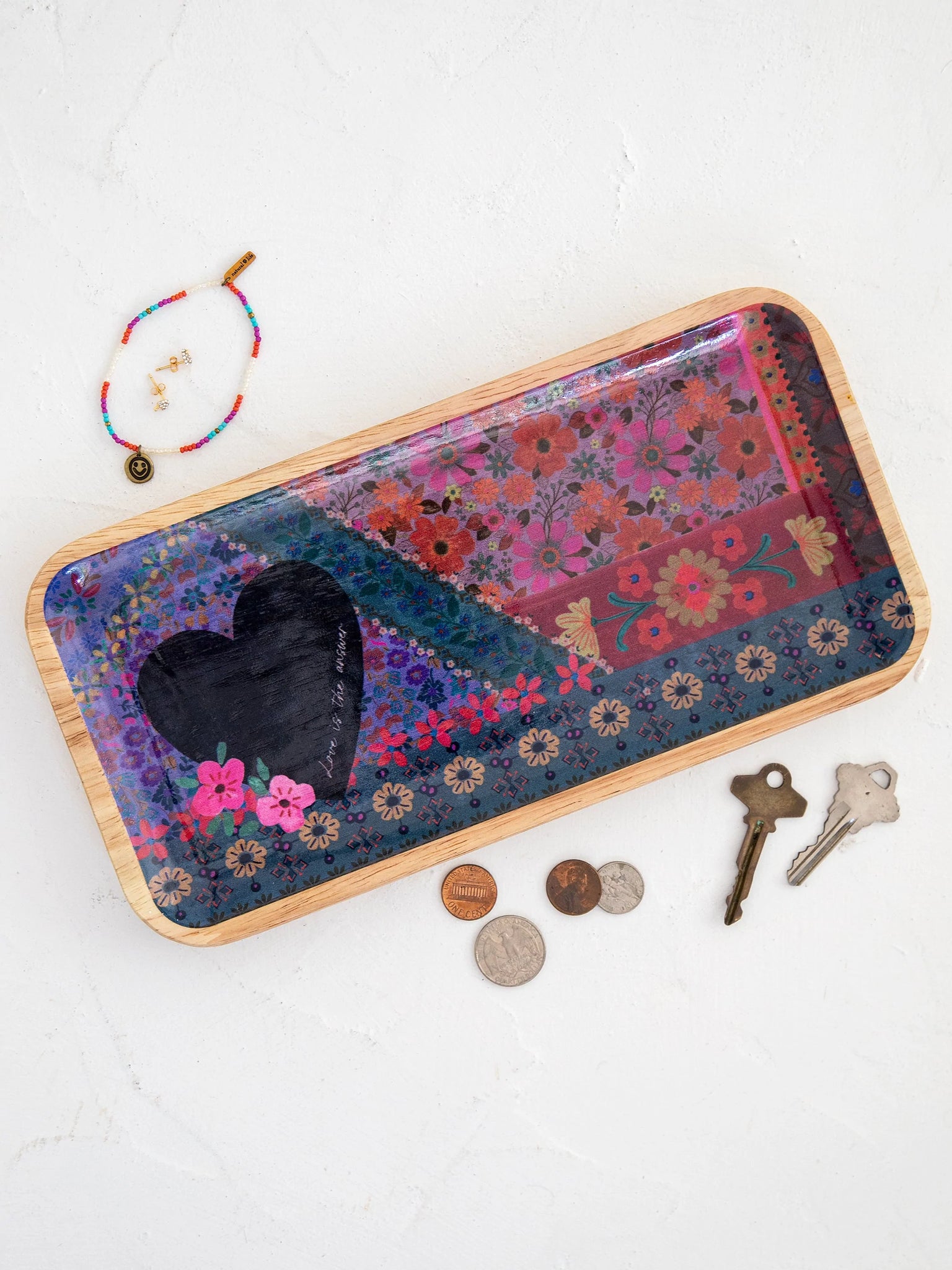 wood tray - love is the answer