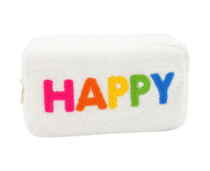 sherpa cosmetic bag - happy or smile