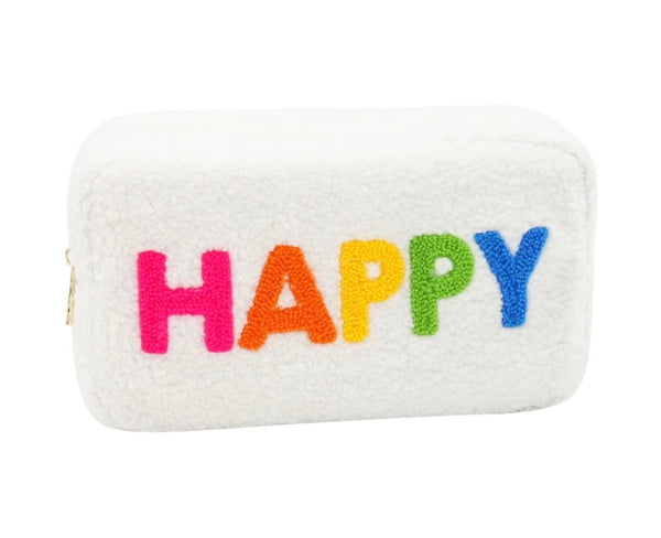 sherpa cosmetic bag - happy or smile