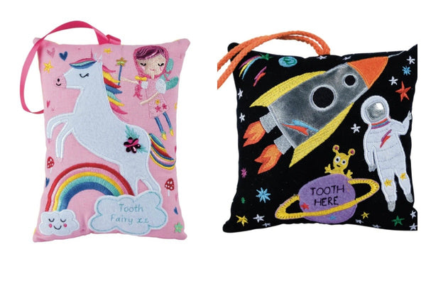 tooth fairy cushion - space or rainbow