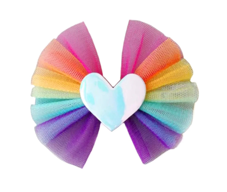 tulle hair clip - heart or star