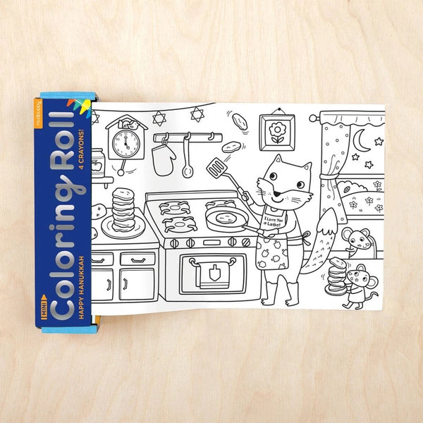 mini coloring roll - hanukkah or christmas