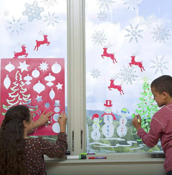 holiday stencil and window marker kit