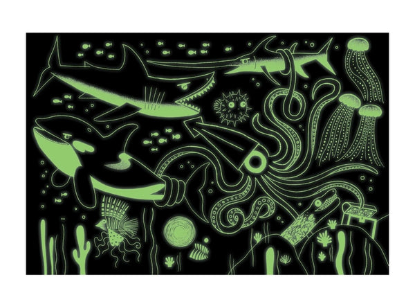 ocean predators glow in the dark - 100 piece puzzle