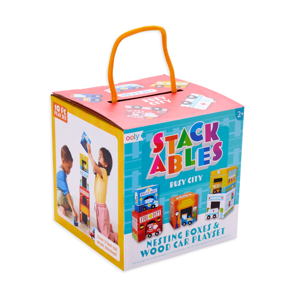 stackables nested cardboard toys & cars set
