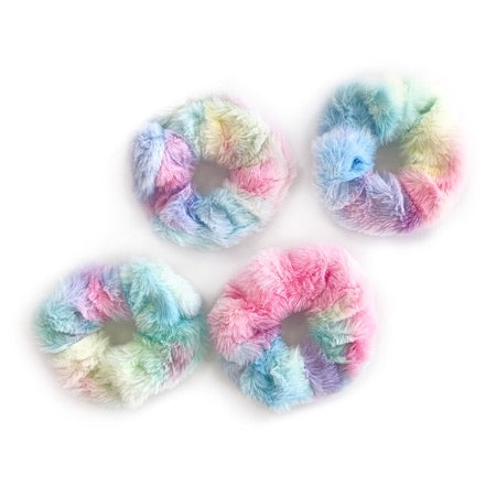 tie dye furry scrunchie