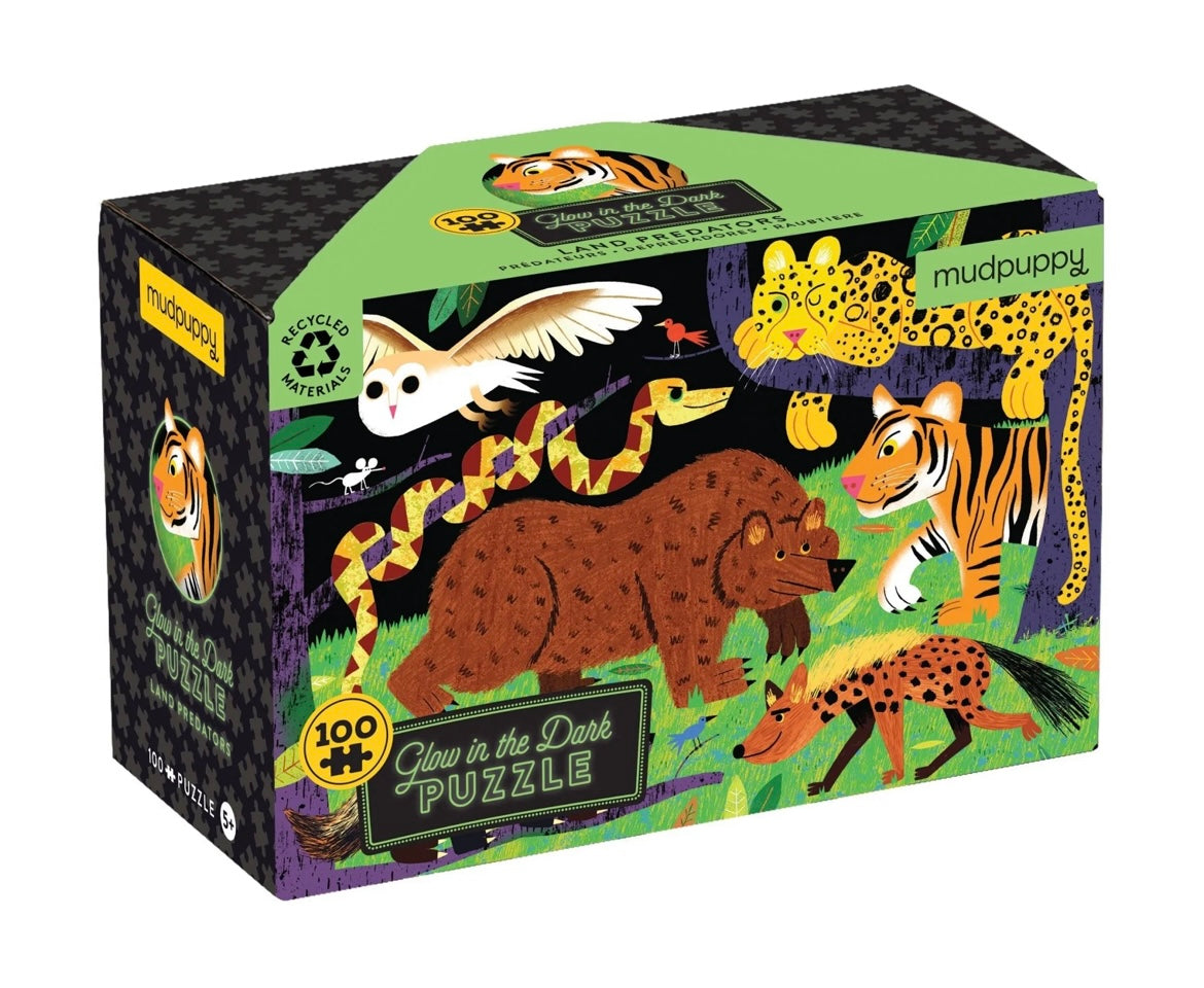 land predators glow in the dark - 100 piece puzzle