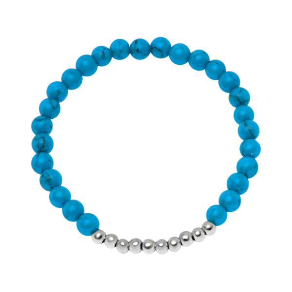 sterling silver bead stretch bracelet