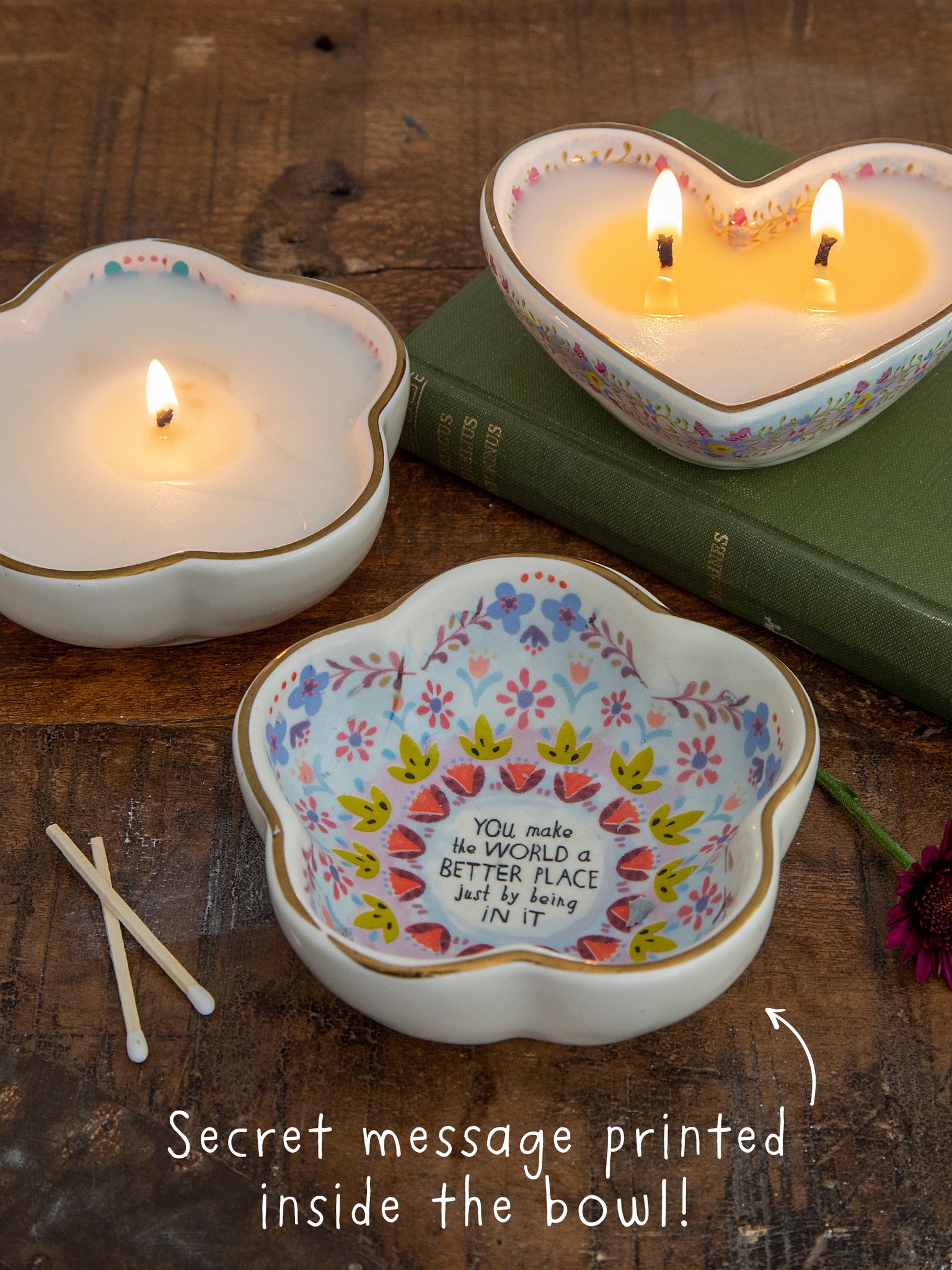 heart secret message candle