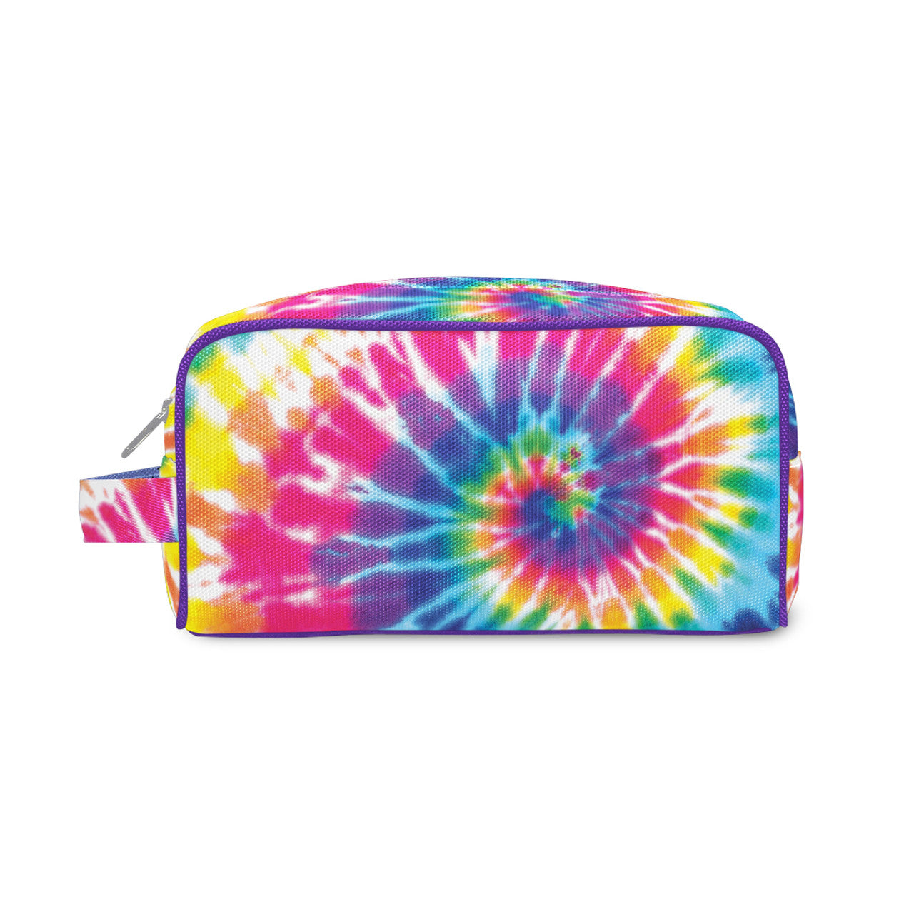primary tie dye puffer cosmetic bag