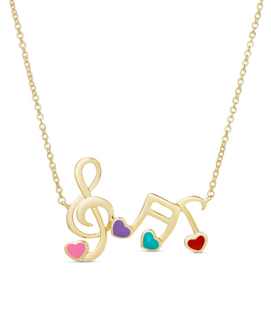 musical notes links necklace
